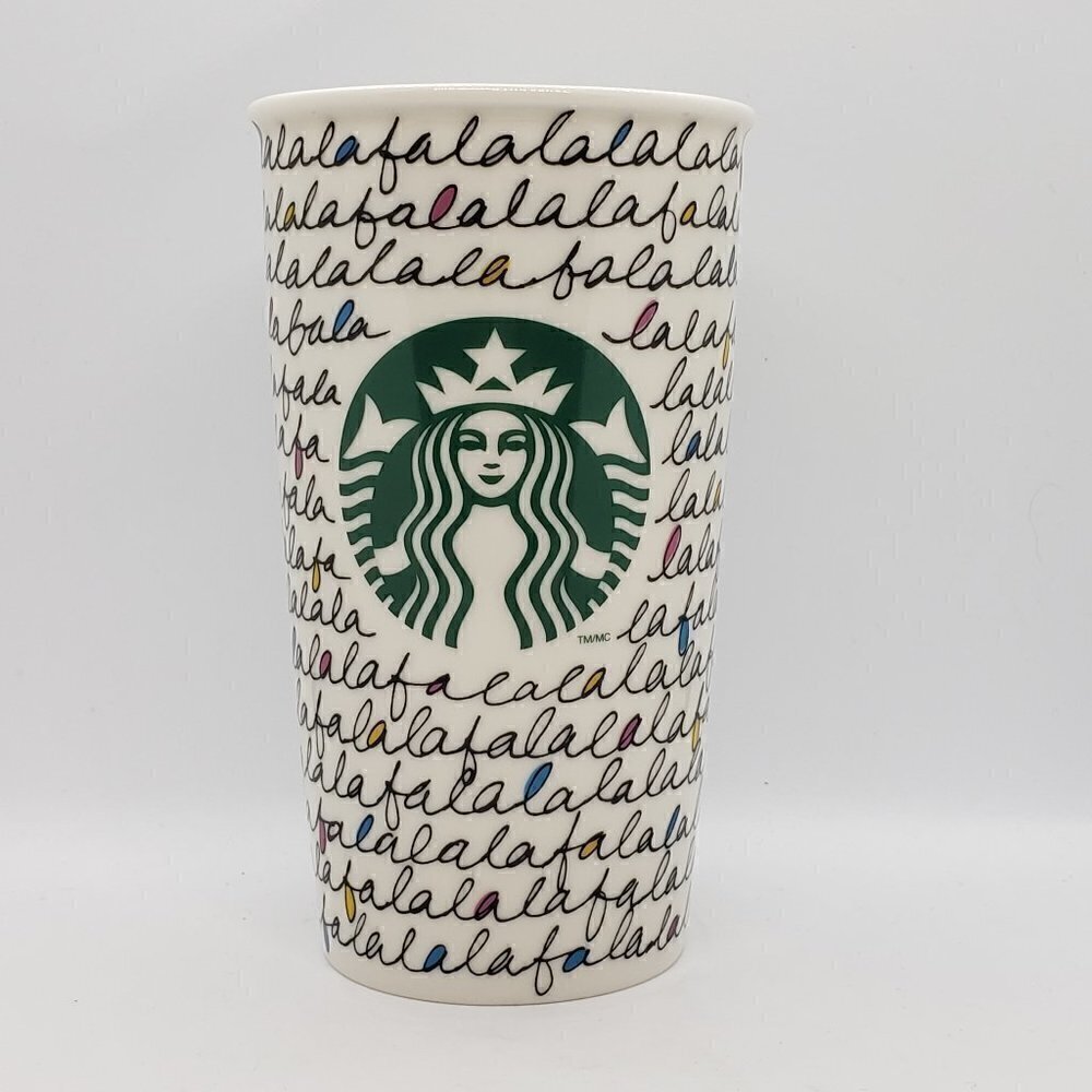 Starbucks Holiday 2011 Series Falalalala Double Walled Ceramic Tumbler